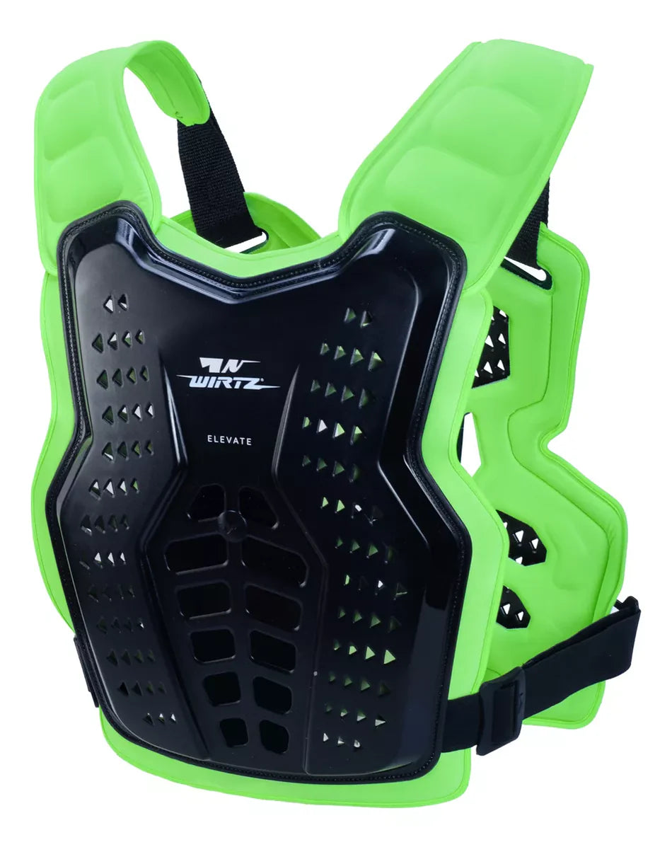 Pechera de Motocross y Enduro Elevate - Negro y Flúo