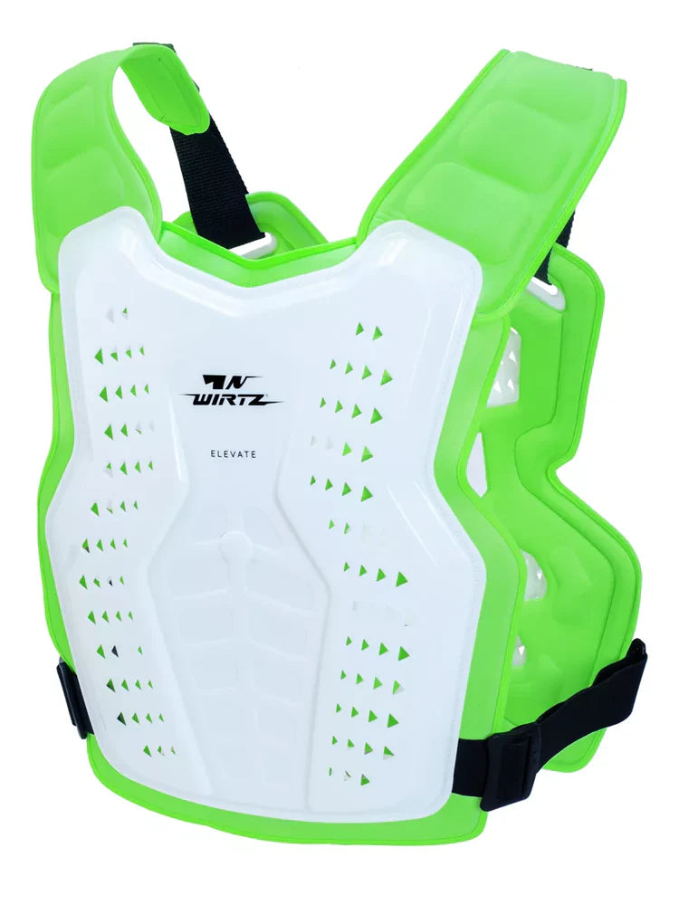 Pechera de Motocross y Enduro Elevate - Blanco y Flúo
