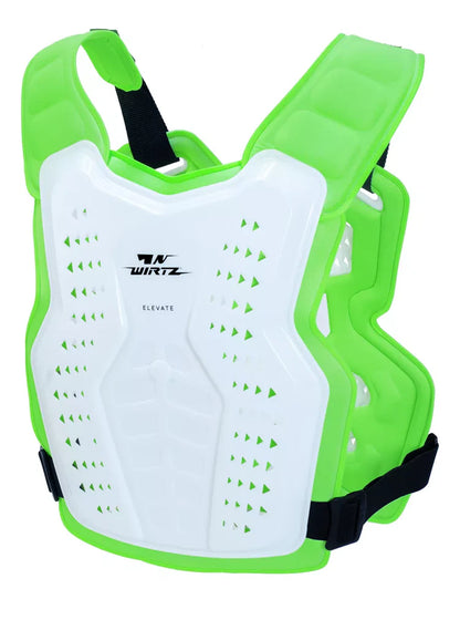 Pechera de Motocross y Enduro Elevate - Blanco y Flúo