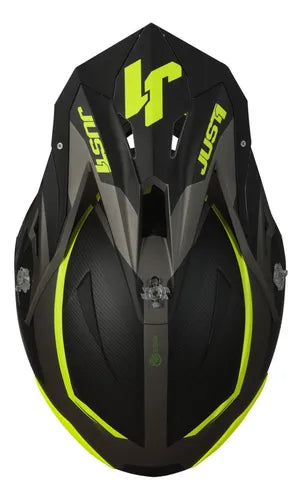 Casco Just1 J39 Stars Black Yellow Titanium Tamaño L