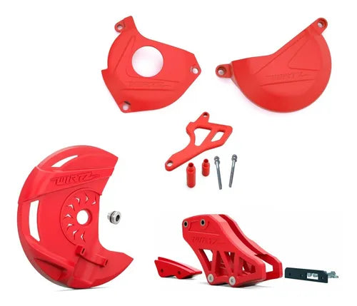 Kit plasticos Cubre Piñon Disco Tapa Motor Guia Cadena Wirtz Tornado Xr250