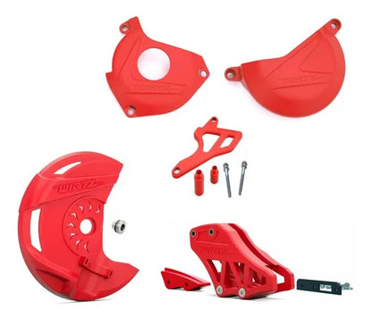 Kit plasticos Cubre Piñon Disco Tapa Motor Guia Cadena Wirtz Tornado Xr250
