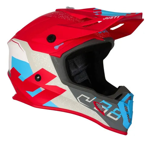 Casco Enduro Cross J38 Korner Blue / Red Tamaño L