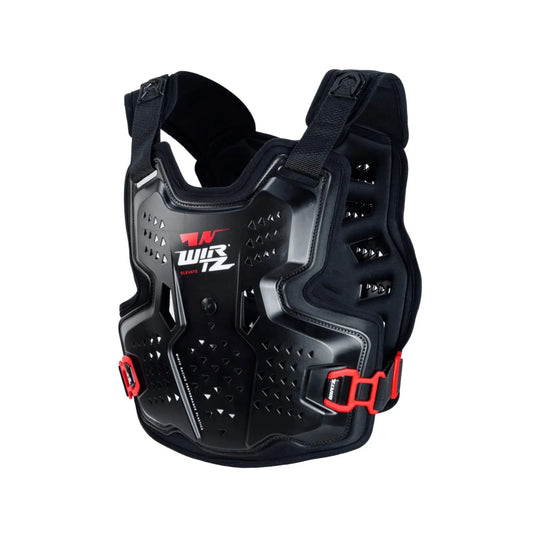 Pechera de Motocross y Enduro Elevate - Negra y Detalles Rojos