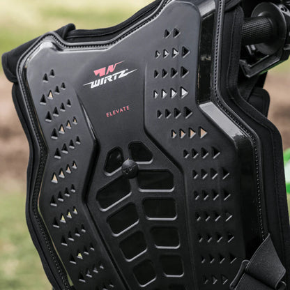 Pechera de Motocross y Enduro Elevate - Negra y Detalles Rojos